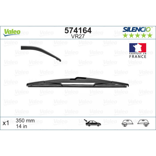 Tagumine klaasipuhasti Valeo Silencio Performance VR27, 350 mm
