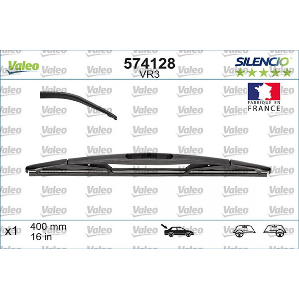Tagumine klaasipuhasti Valeo Silencio Performance VR3, 400 mm