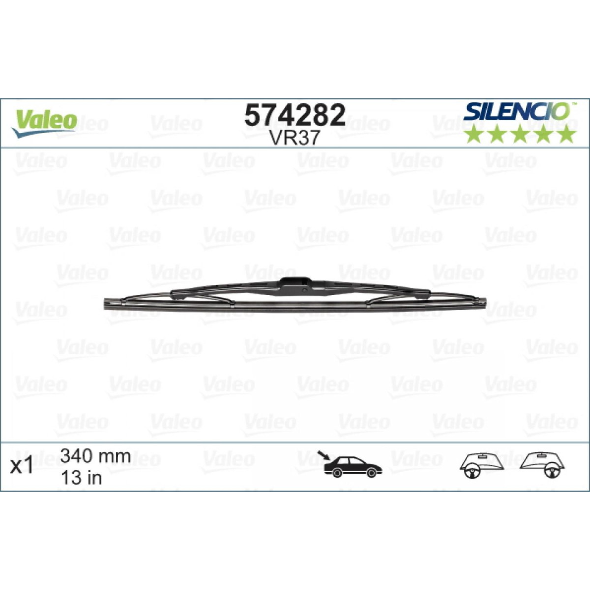 Tagumine klaasipuhasti Valeo Silencio Performance VR37, 340 mm Tagumine klaasipuhasti Valeo Silencio Performance VR37, 340 mm