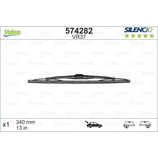 Tagumine klaasipuhasti Valeo Silencio Performance VR37, 340 mm