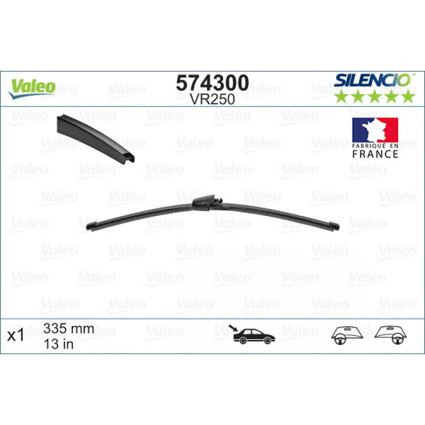 Tagumine klaasipuhasti Valeo Silencio Rear VR250, 335 mm