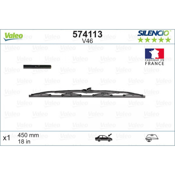 Klaasipuhasti Valeo Silencio Standart V46, 450 mm