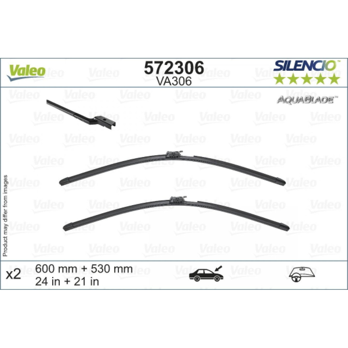 Puhastite komplekt Valeo Aquablade VA306, 600/530 mm Puhastite komplekt Valeo Aquablade VA306, 600/530 mm