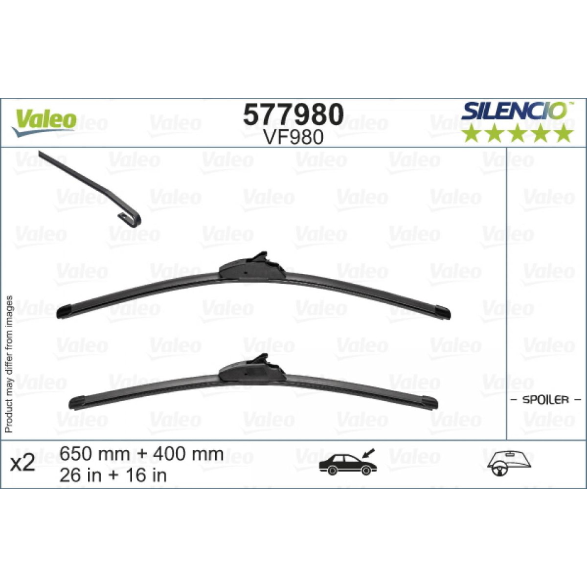Puhastite komplekt Valeo Silencio VF980, 650/400 mm Puhastite komplekt Valeo Silencio VF980, 650/400 mm