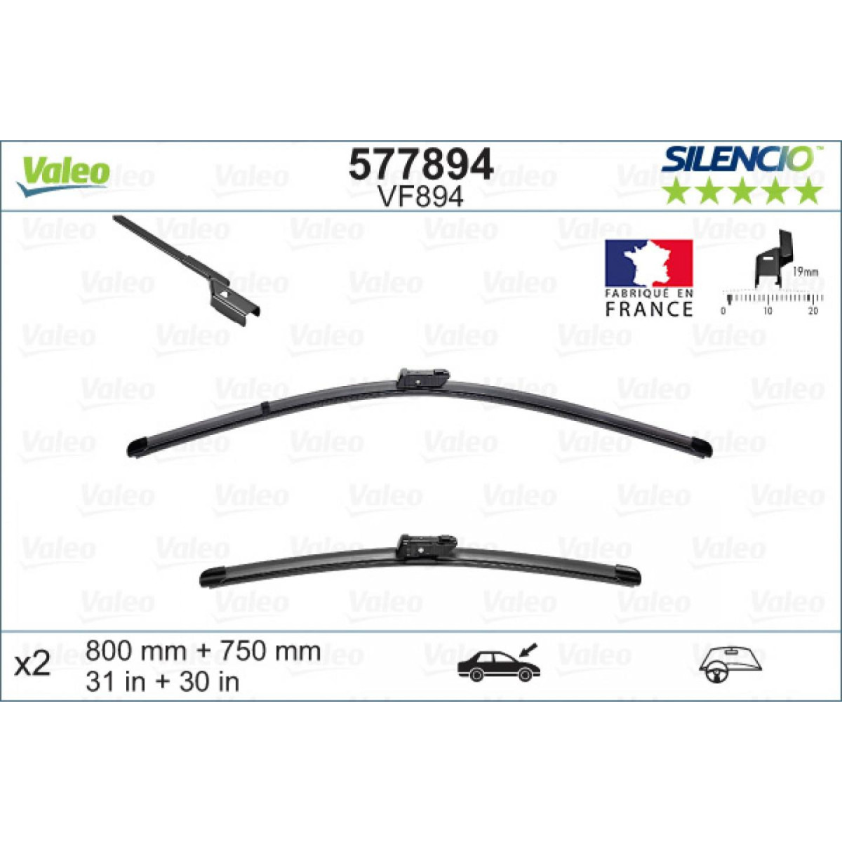 Puhastite komplekt Valeo Silencio X.TRM OE VF894, 800/750 mm Puhastite komplekt Valeo Silencio X.TRM OE VF894, 800/750 mm