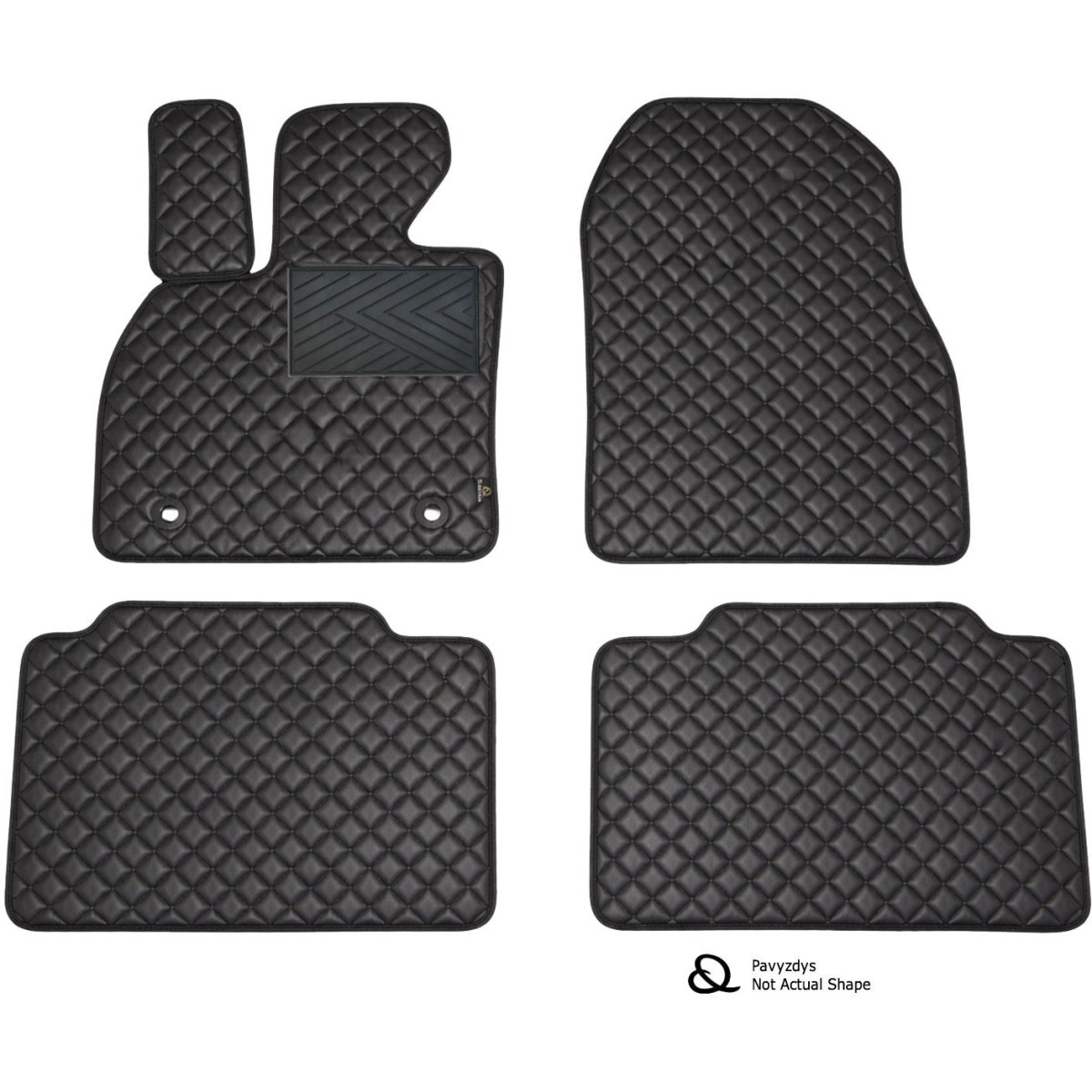 Ekonahast matid QuiltyMats JEEP PATRIOT 2007-2017a. (Must / mustad õmblused)
