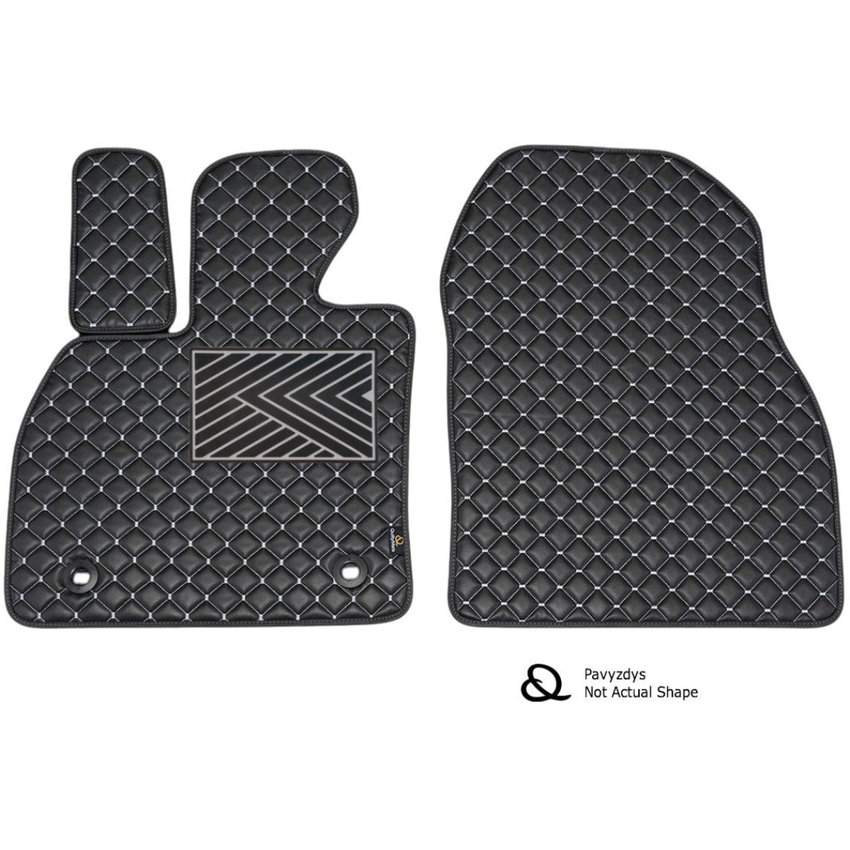 Ekonahast matid QuiltyMats VOLKSWAGEN CADDY 2004-2020a. (Krovininis) (Must / hallid õmblused)