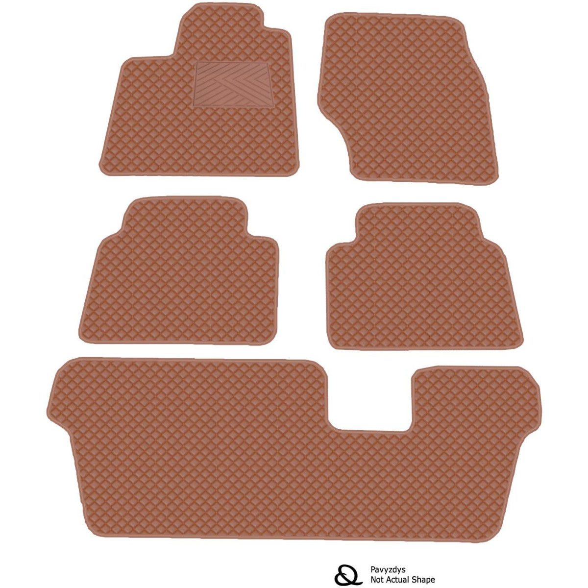 Ekonahast matid QuiltyMats VOLVO XC90 2002-2014a. (7v., I, II ja III eilės) (Pruun / pruunid õmblused)