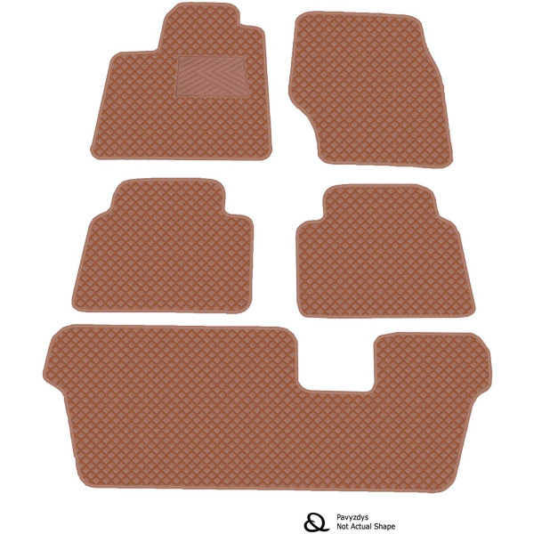 Ekonahast matid QuiltyMats VOLVO XC90 2002-2014a. (7v., I, II ja III eilės) (Pruun / pruunid õmblused)