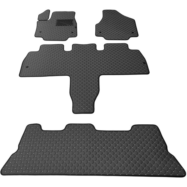 Ekonahast matid QuiltyMats CHRYSLER PACIFICA alates 2021a. (I, II ja III eilės, Hibridas) (Must / hallid õmblused)