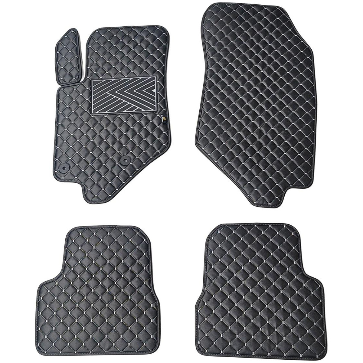 Ekonahast matid QuiltyMats PEUGEOT 208 alates 2019a. (Must / hallid õmblused)