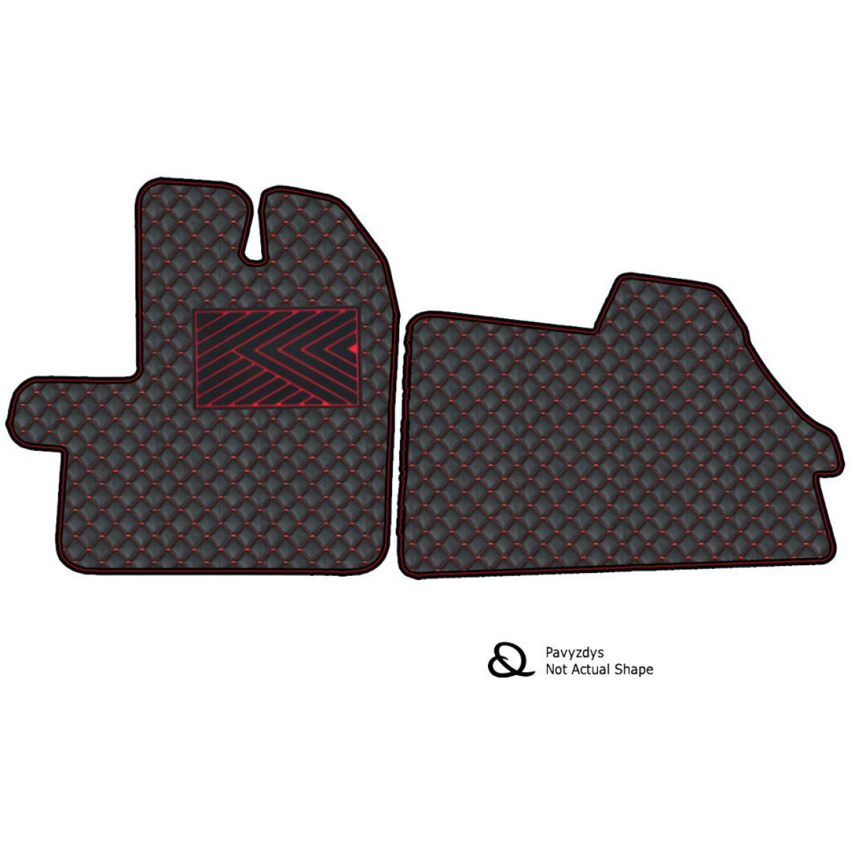 Ekonahast matid QuiltyMats FORD TRANSIT 2013-2022a. (Must / punased õmblused)