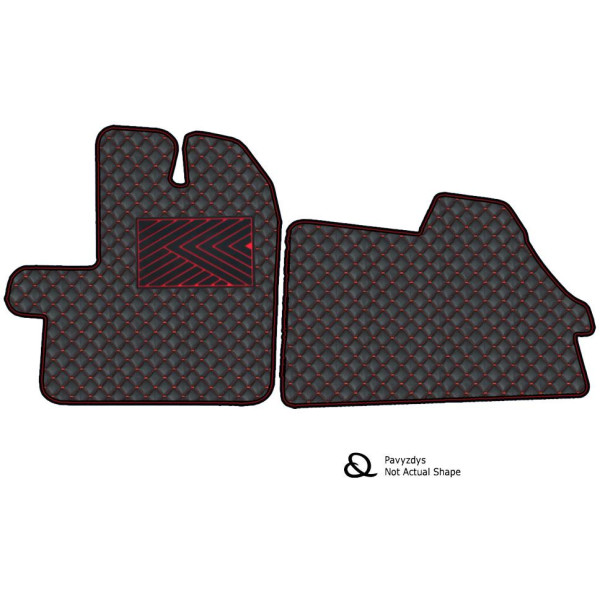 Ekonahast matid QuiltyMats FORD TRANSIT 2013-2022a. (Must / punased õmblused)