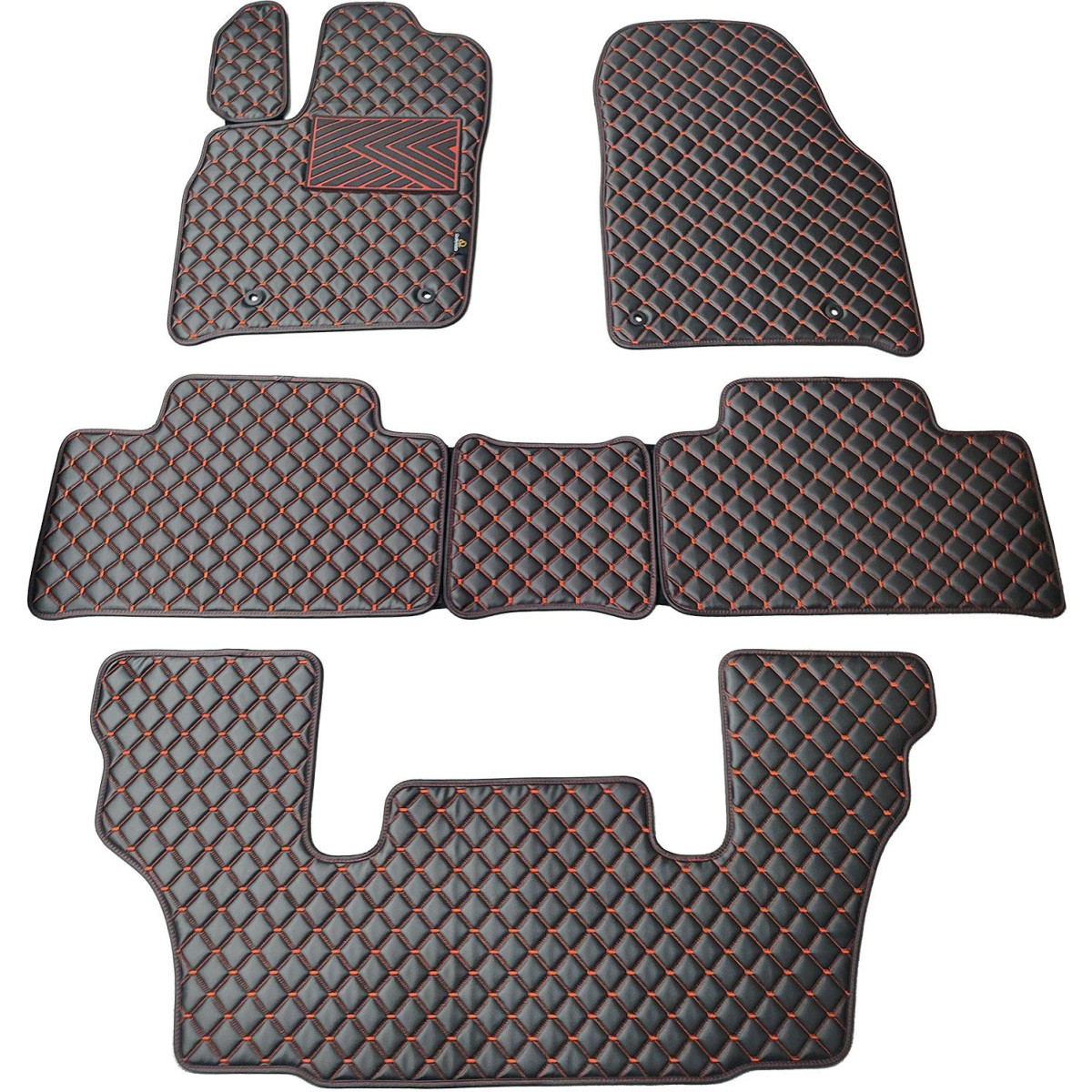 Ekonahast matid QuiltyMats DODGE DURANGO alates 2011a. (I, II ja III eilės 6v.) (Must / punased õmblused)