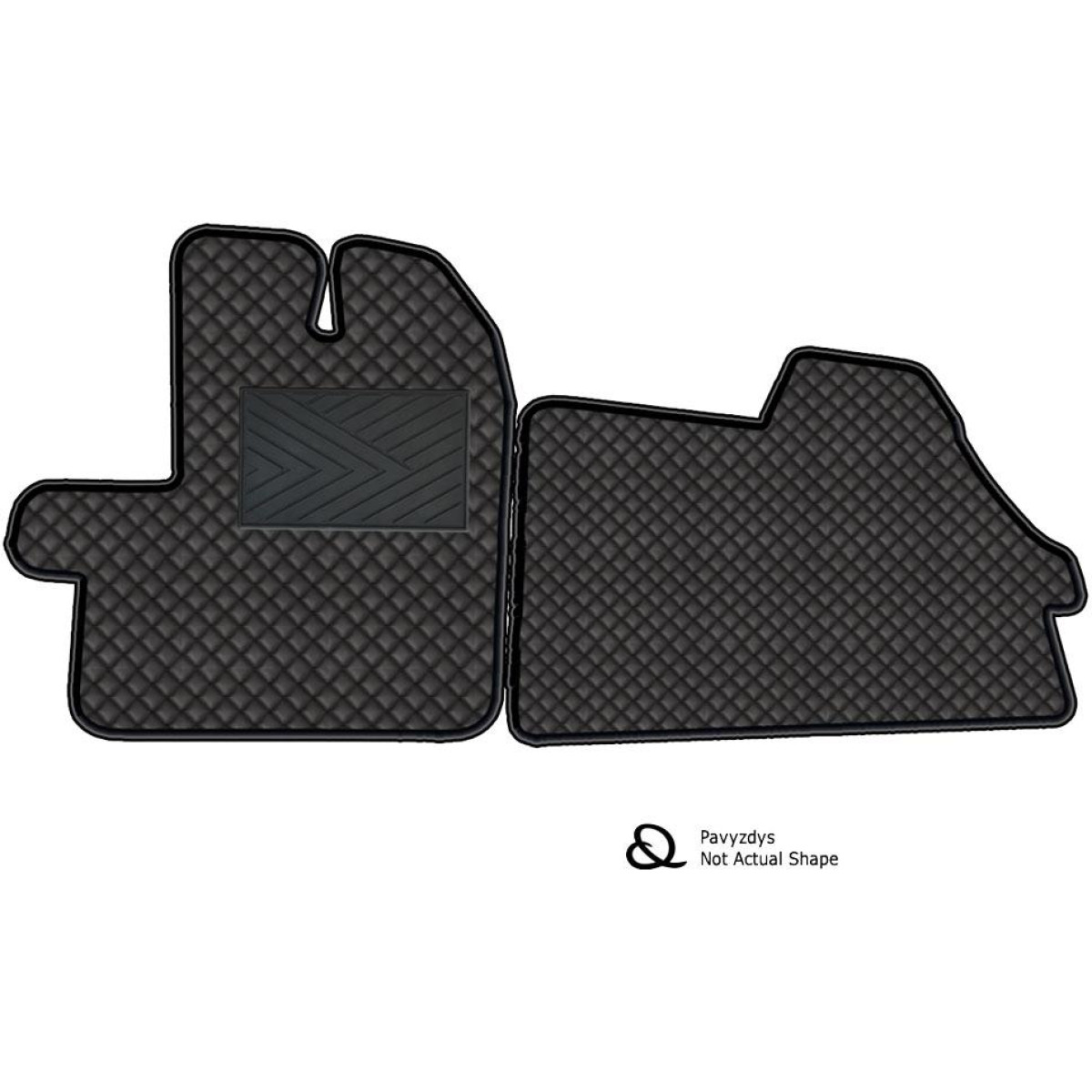 Ekonahast matid QuiltyMats VOLKSWAGEN CRAFTER alates 2017a. (3 kohaline) (Must / mustad õmblused)