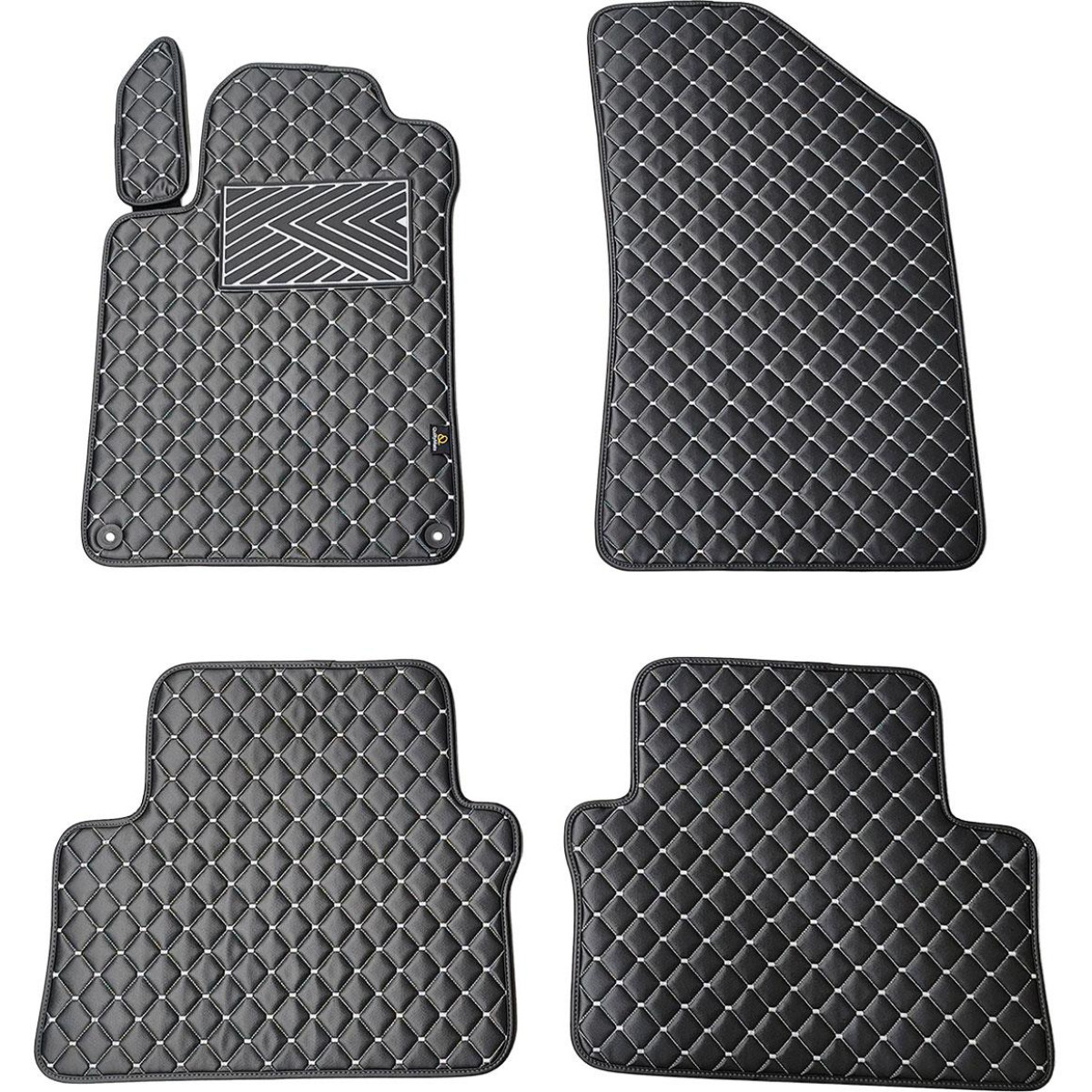 Ekonahast matid QuiltyMats PEUGEOT 508 2011-2018a. (Must / hallid õmblused)