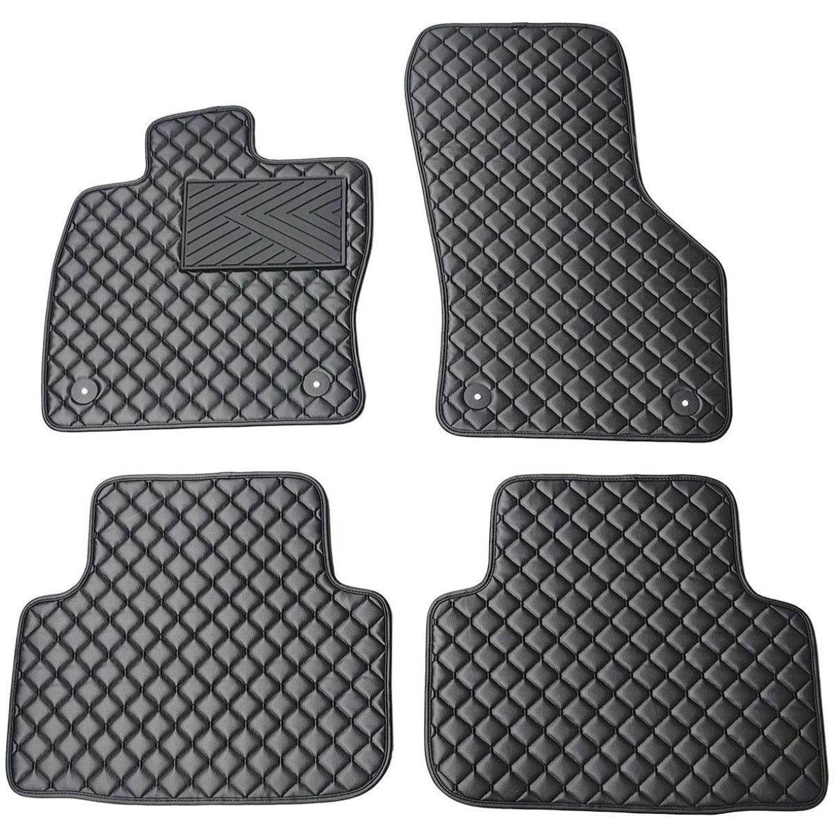 Ekonahast matid QuiltyMats SKODA OCTAVIA 2013-2020a. (Must / mustad õmblused)