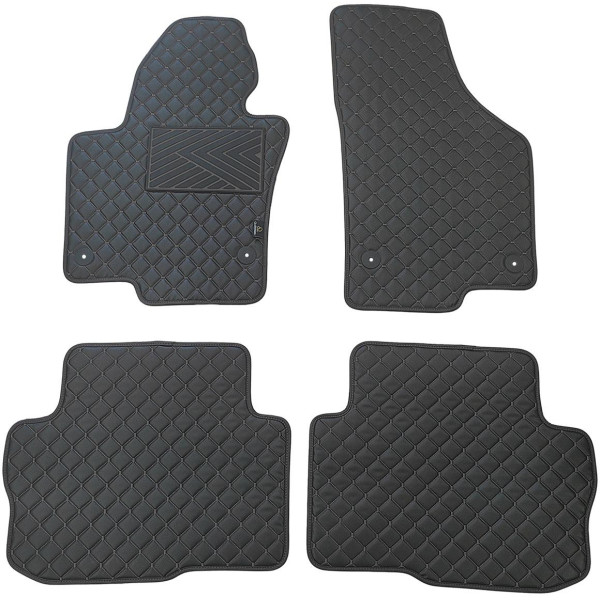 Ekonahast matid QuiltyMats SKODA SUPERB 2008-2015a. (Must / mustad õmblused)