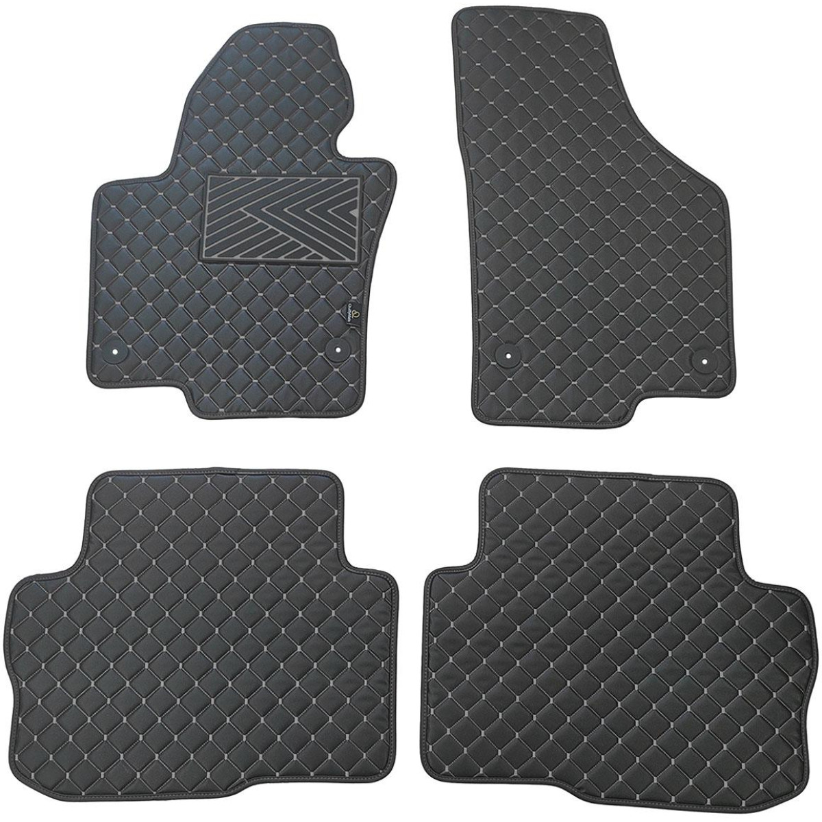 Ekonahast matid QuiltyMats SKODA SUPERB 2008-2015a. (Must / hallid õmblused)
