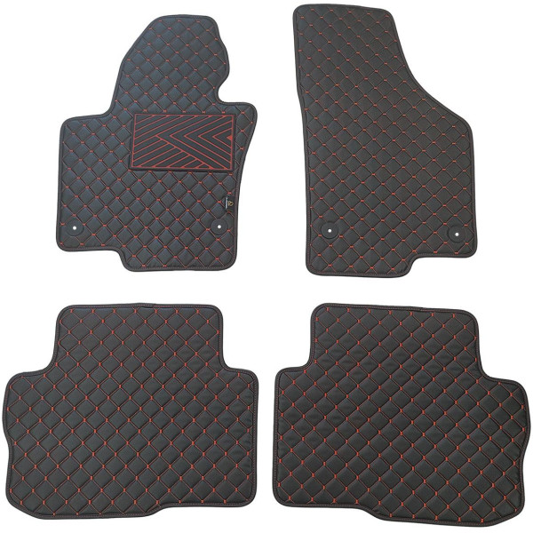 Ekonahast matid QuiltyMats SKODA SUPERB 2008-2015a. (Must / punased õmblused)