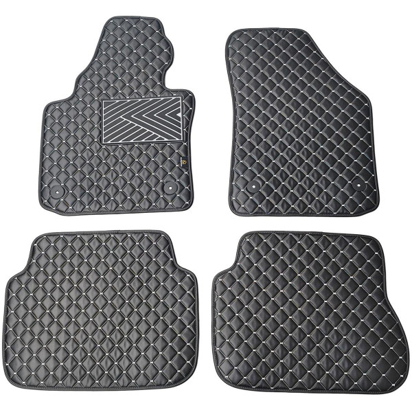 Ekonahast matid QuiltyMats VOLKSWAGEN CADDY 2004-2020a. (KOMBI - 1 šoninės stumdomos durys) (Must / hallid õmblused)