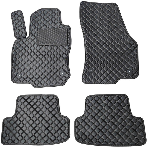 Ekonahast matid QuiltyMats VOLKSWAGEN T-ROC 2017-2025a. (Must / mustad õmblused)