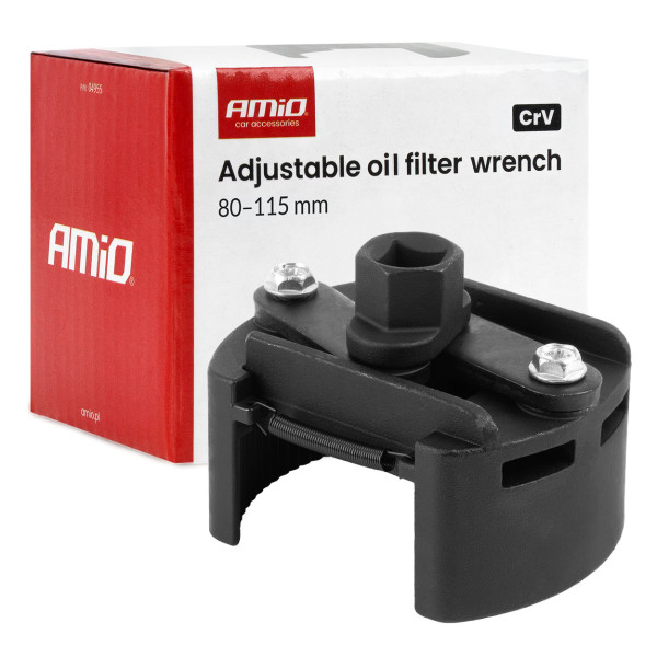 Reguleeritav õlifiltri mutrivõti, 80-115 mm, CrV AMIO-04955 Reguleeritav õlifiltri mutrivõti, 80-115 mm, CrV AMIO-04955