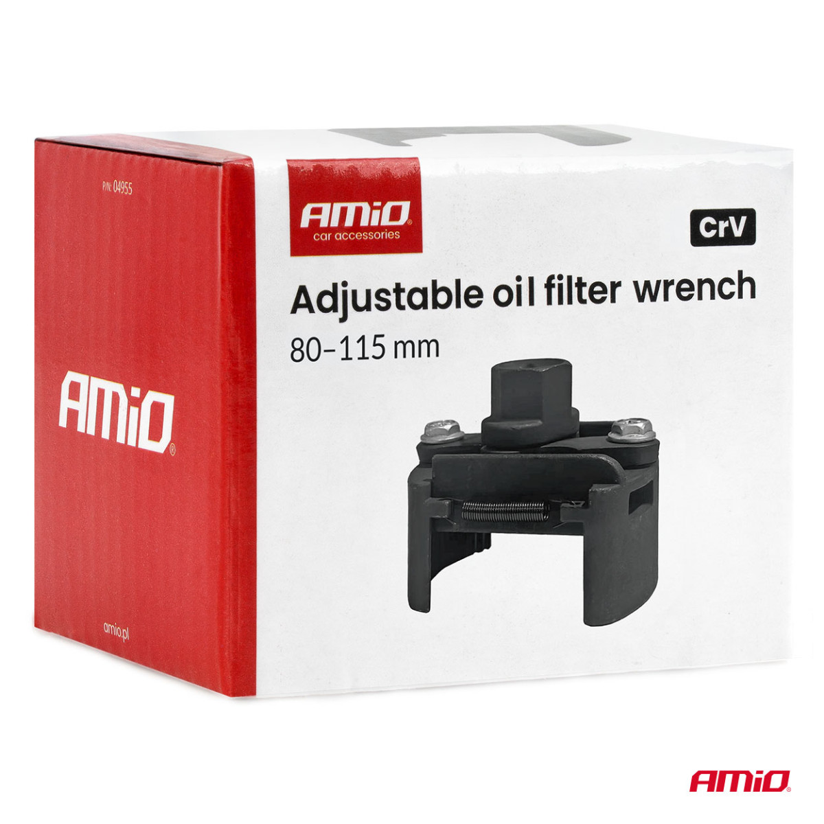Reguleeritav õlifiltri mutrivõti, 80-115 mm, CrV AMIO-04955