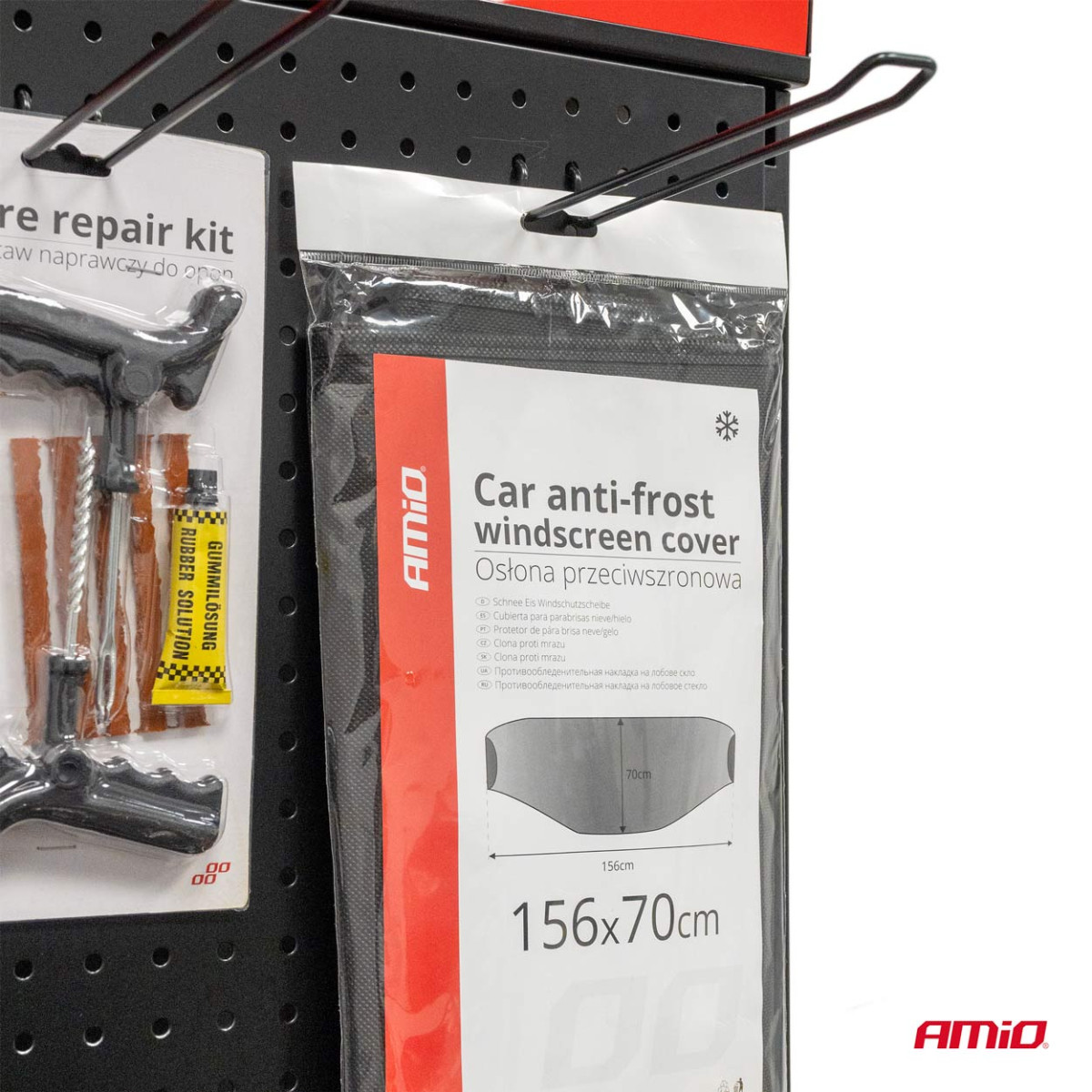 Esiklaasi kaitse külma ja päikese eest 70x156 cm, must AMIO-01515