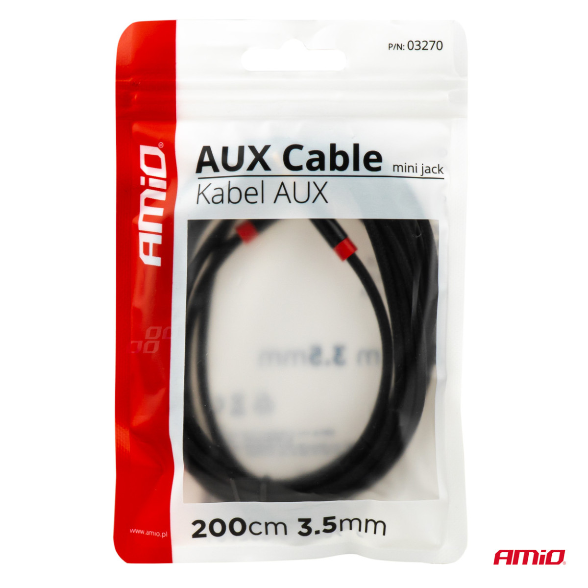 AUX kaabel Mini Jack-Jack 3,5 mm 200 cm AMIO-03270
