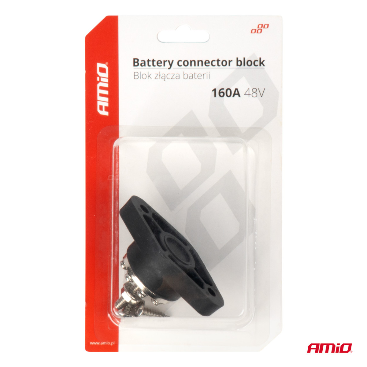 Aku pistikute jaotusplokk 8 pistikuga, siinilatt kuni 48V 160A, AMIO-03807