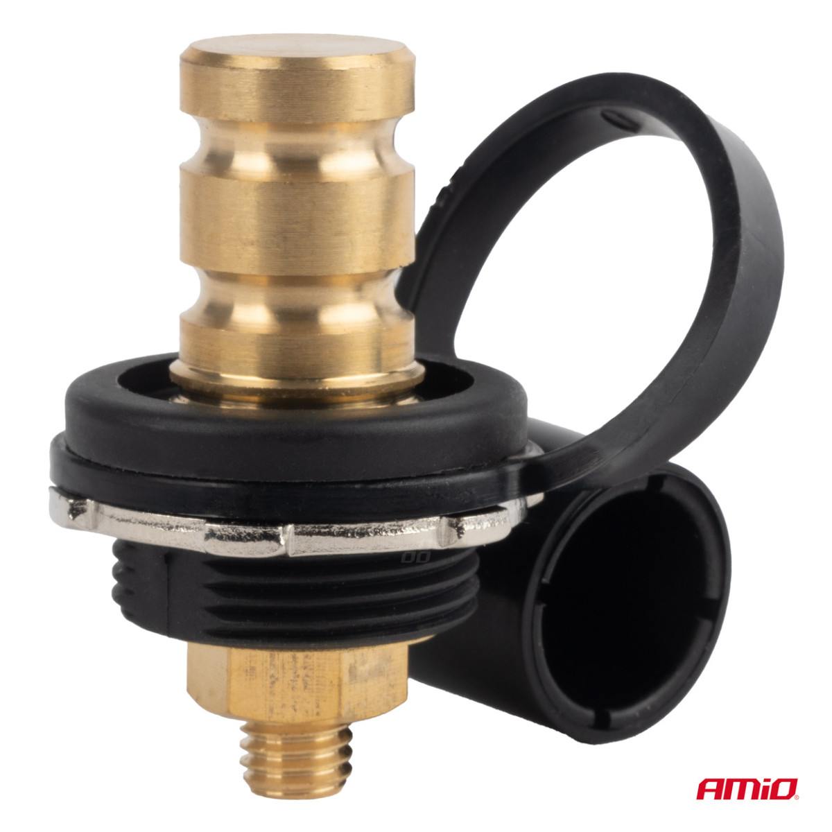 Must aku negatiivne toitepistik korgiga 3/8 M10 12/24/48V 250A, AMIO-03813