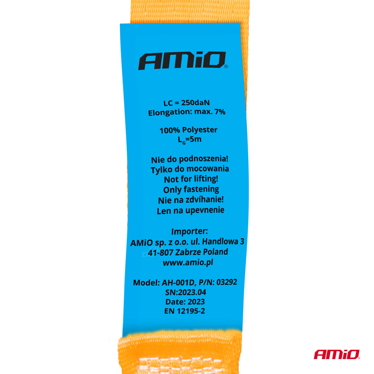 Kaubakinnitusrihm iselukustuva kinnitusega 5 mx 25 mm, AMIO-03292