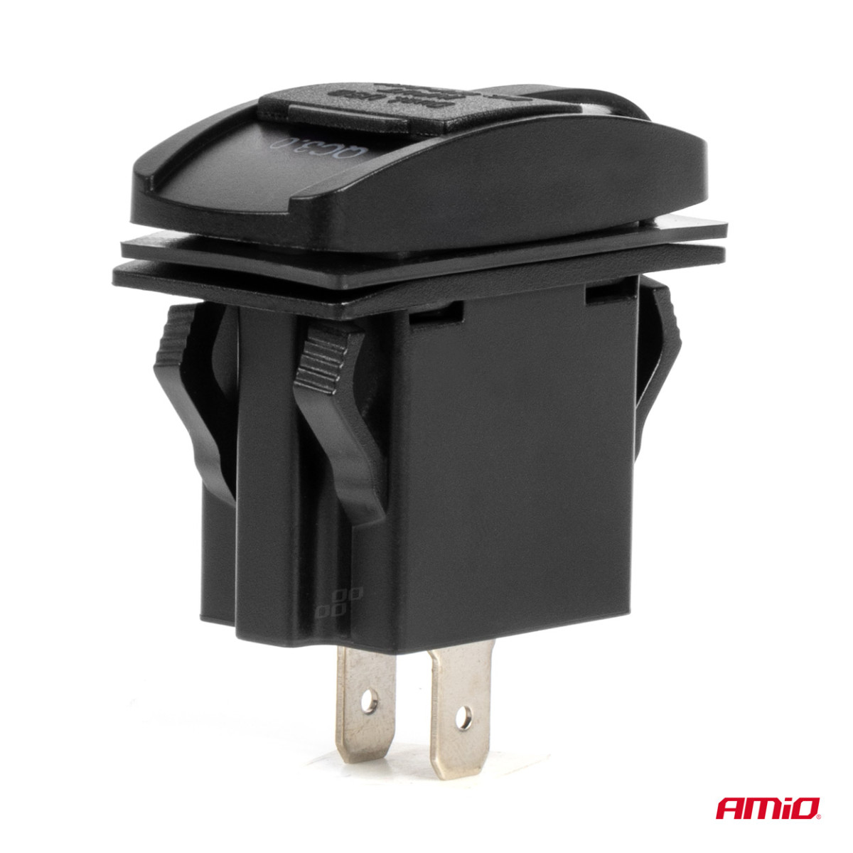 Veekindel telefonilaadija punase LED-valgustusega, USB + USB C QC3.0 12/24V AMIO-04229