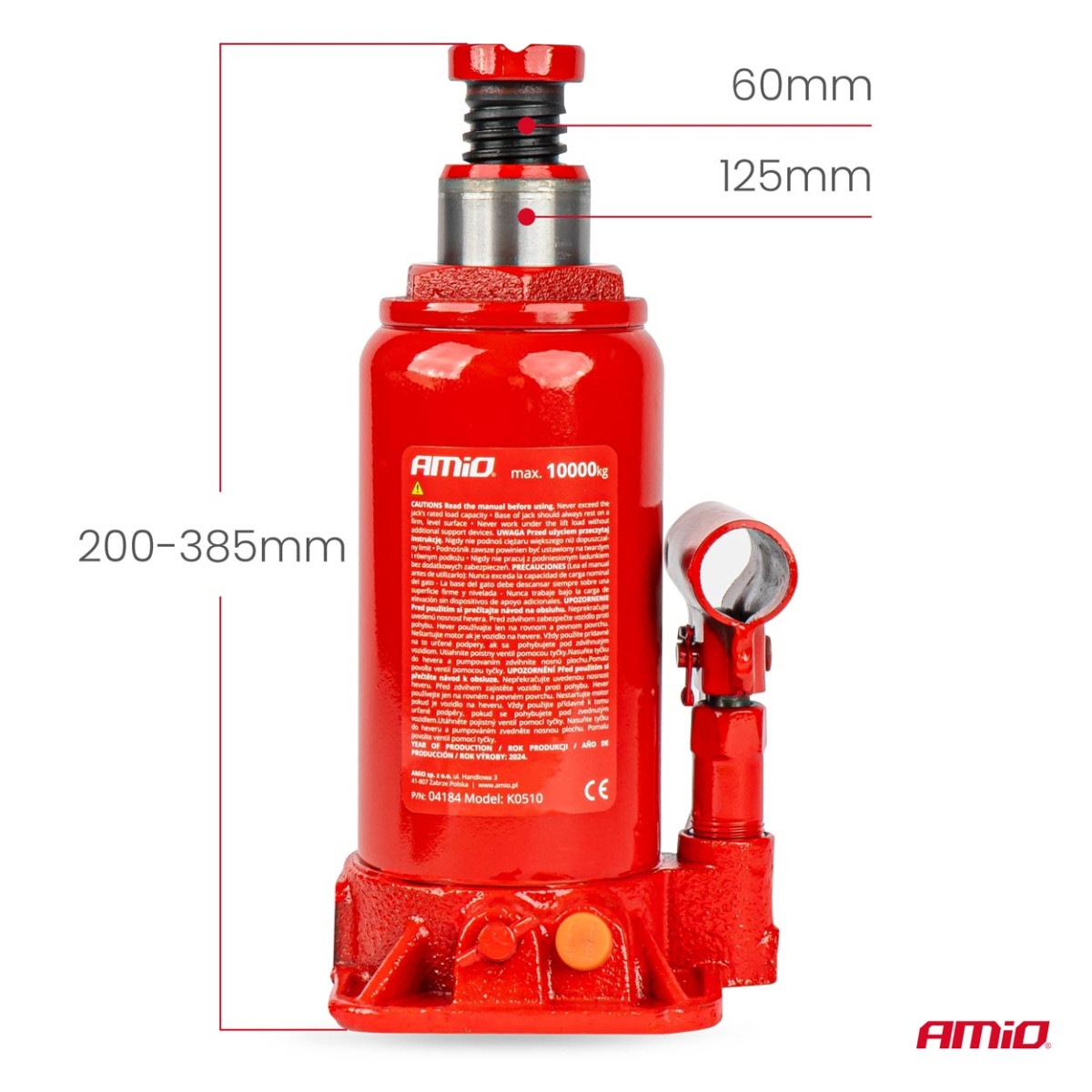 Hüdrauliline sammastõstuk 10 t, PVC kast AMIO-04184