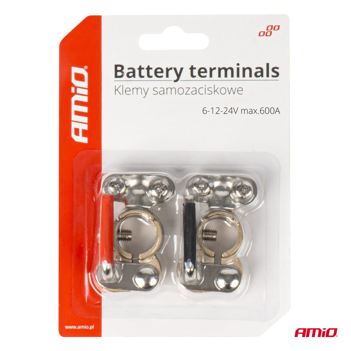 Aku klemmid 600 A, vask, 2 tk. AMIO-03846