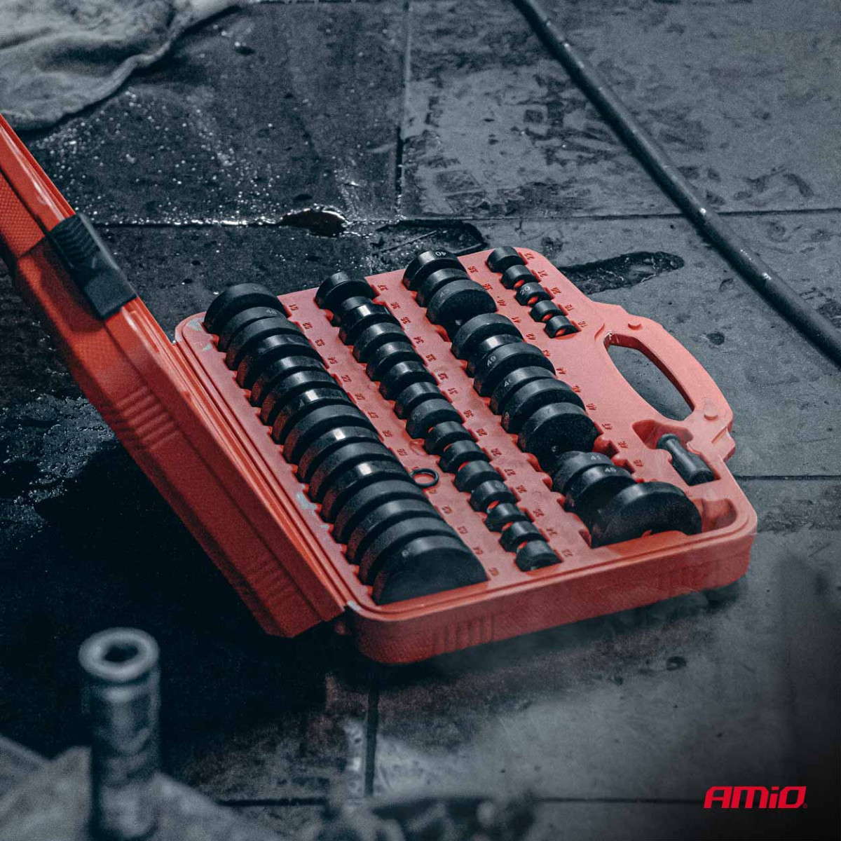 Pukside, laagrite ja tihendite paigaldus- ja eemaldustööriistade komplekt, 52 osa. AMIO-04771