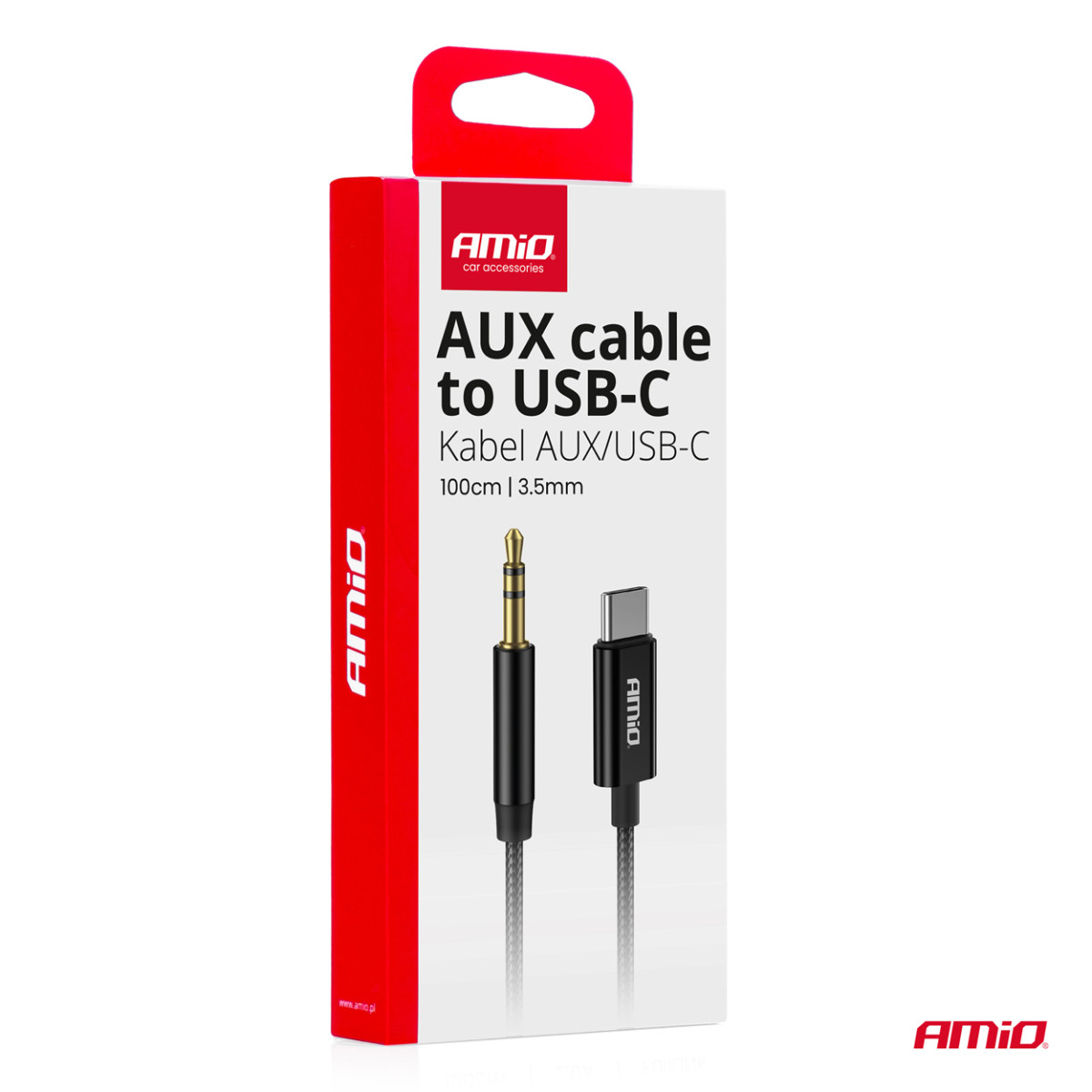 USB-C - 3,5 mm minipesa AUX-kaabel 1 m AMIO-04294