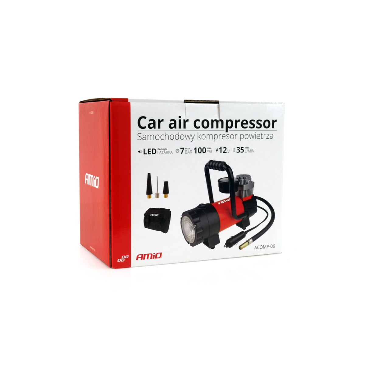 Autokompressor HQ LED-valgustusega 12V ACOMP-06 AMIO-02180