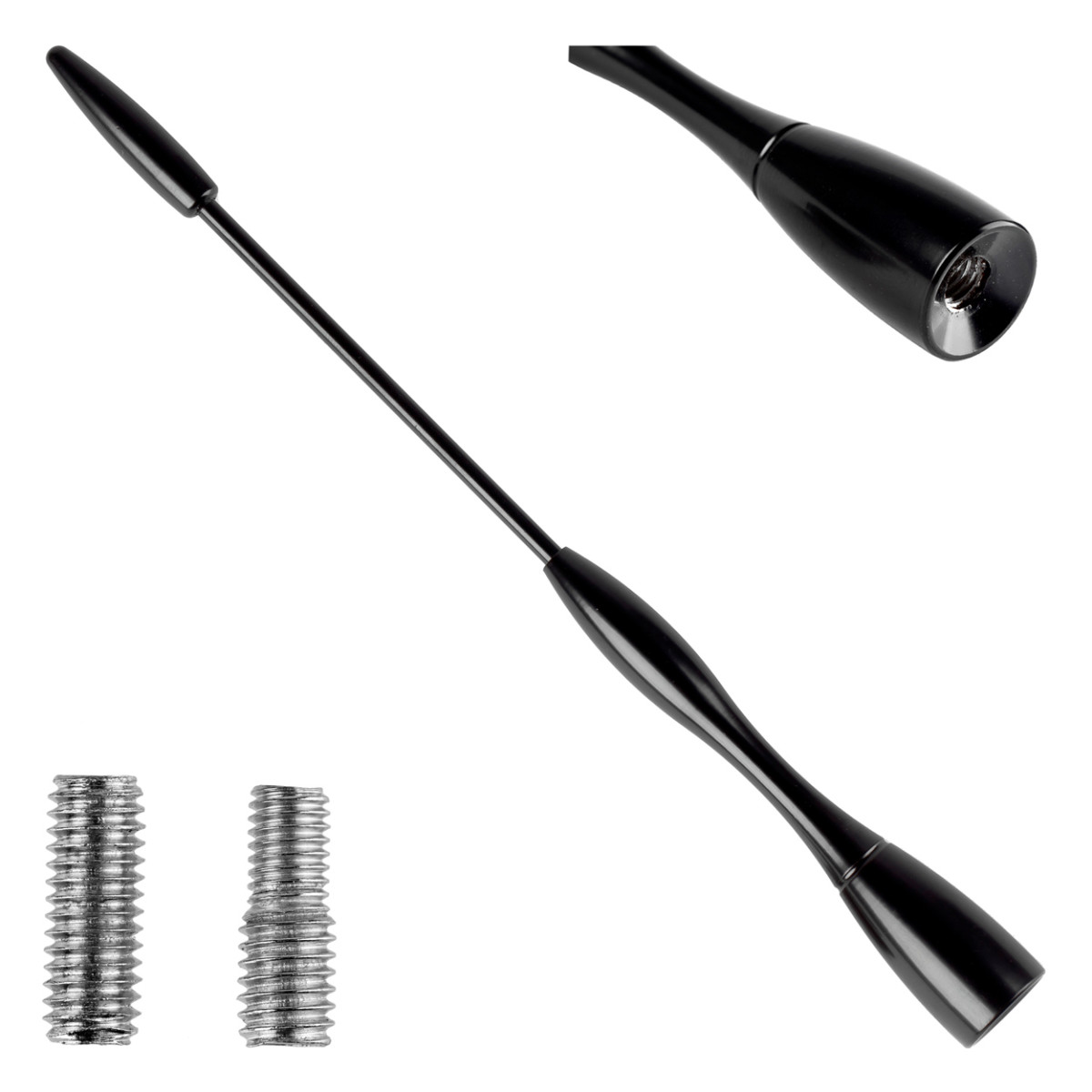 Auto alumiiniumantenn, 16 cm, 5/6 mm adapteriga, ANTM04 AMIO-01052