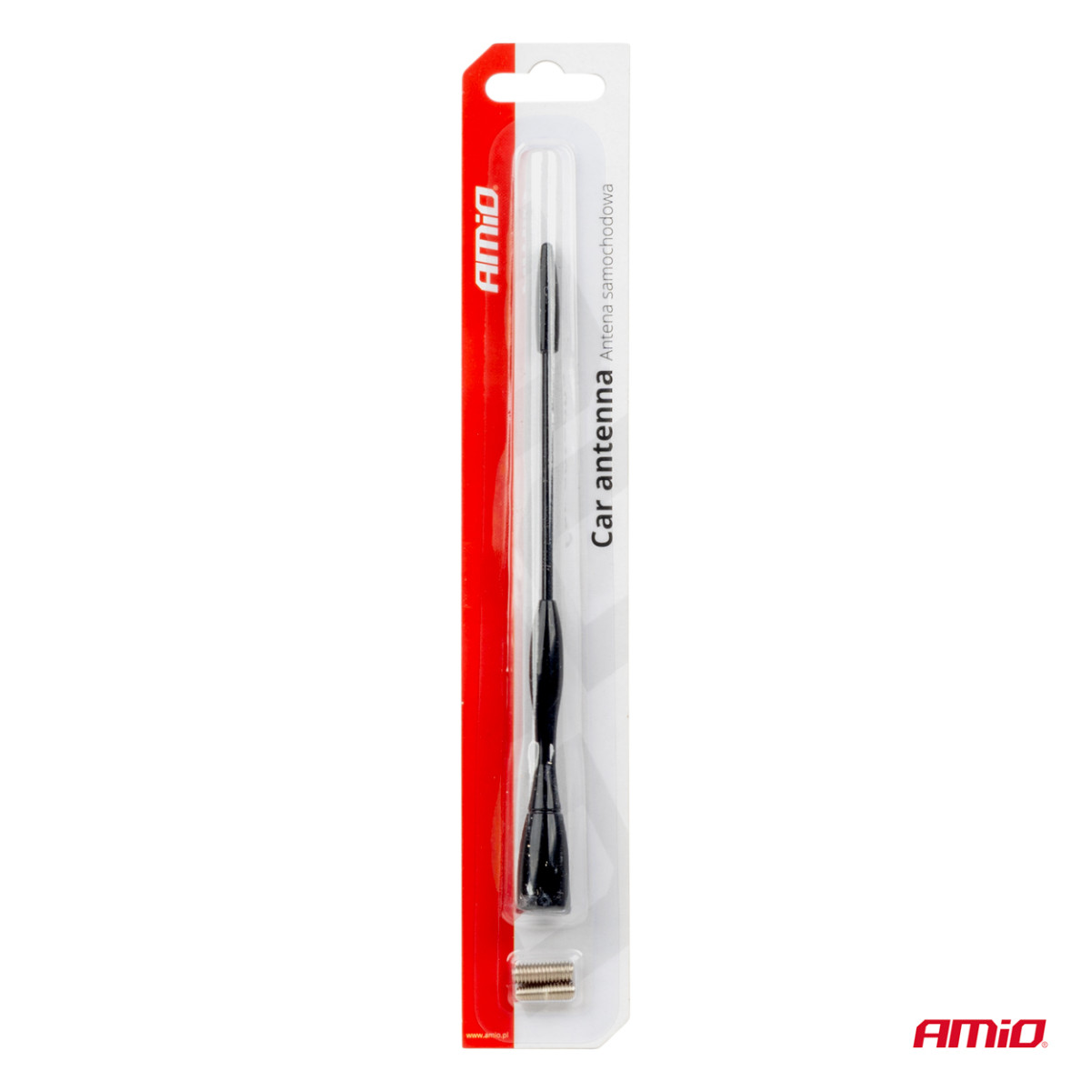 Auto alumiiniumantenn, 16 cm, 5/6 mm adapteriga, ANTM04 AMIO-01052
