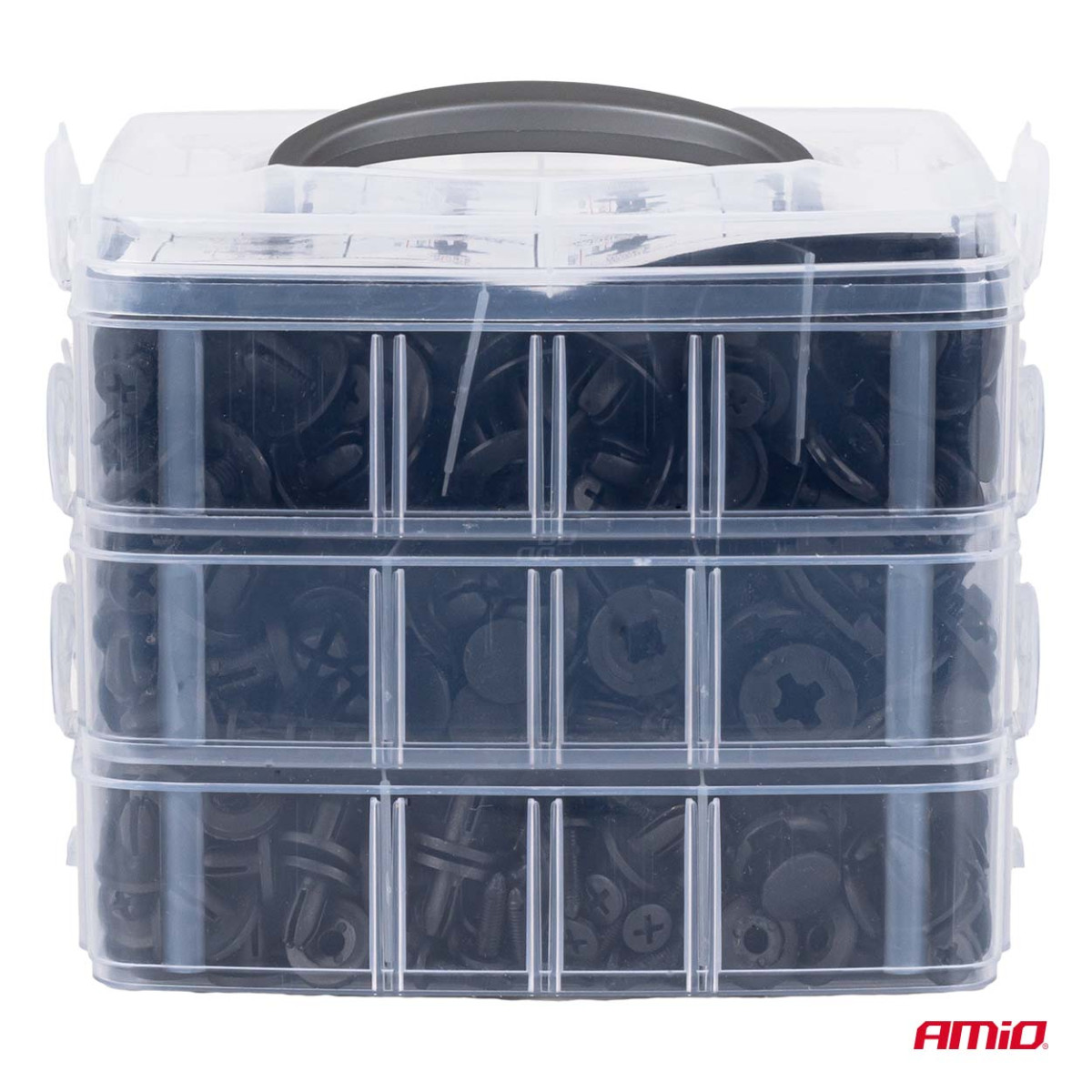 Autokonksude ja polstrihoidjate komplekt koos eemaldamisriistaga, 650 tk, AMIO-04433