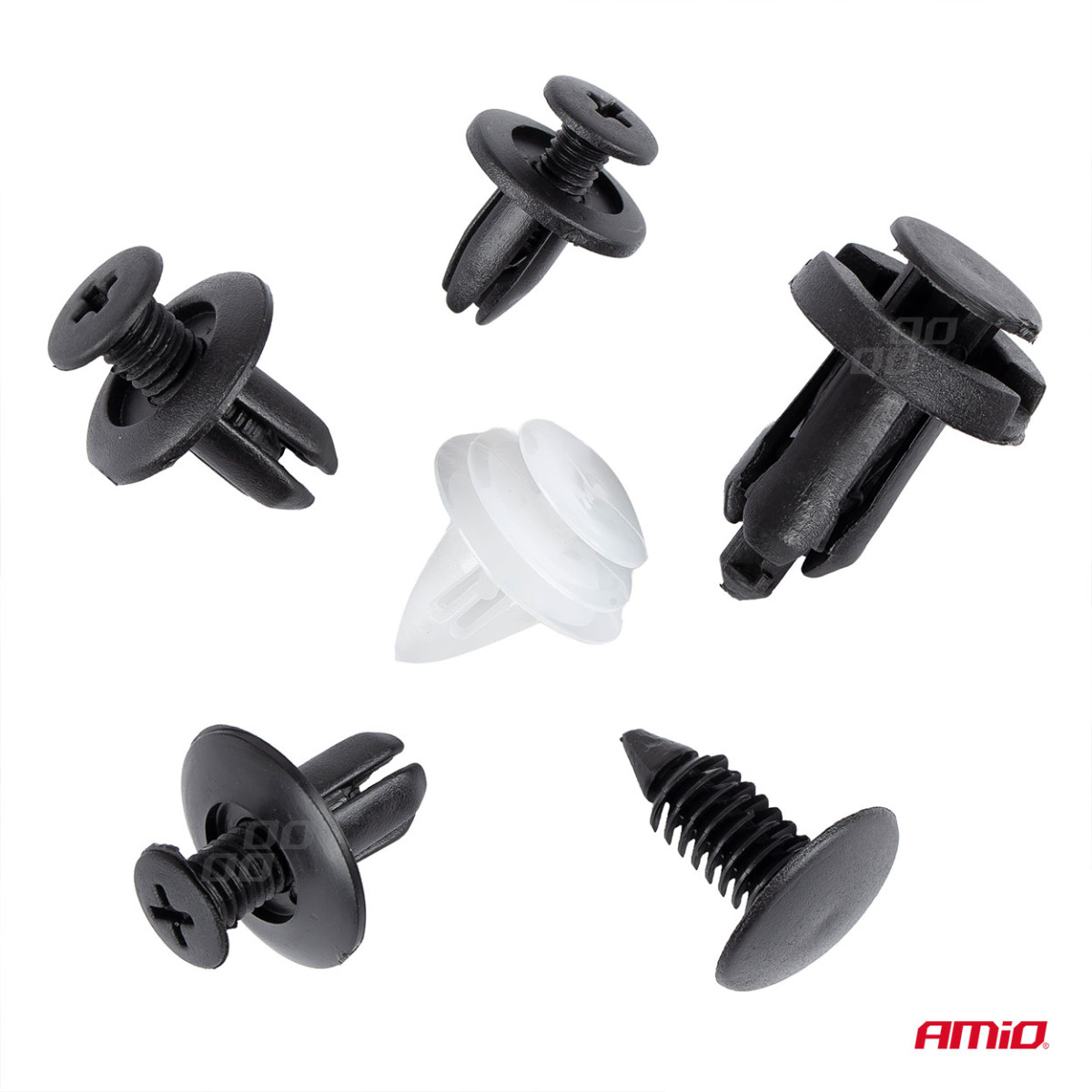 Autode kinnitustihvtide ja -klambrite komplekt, 100 tk, AMIO-02830