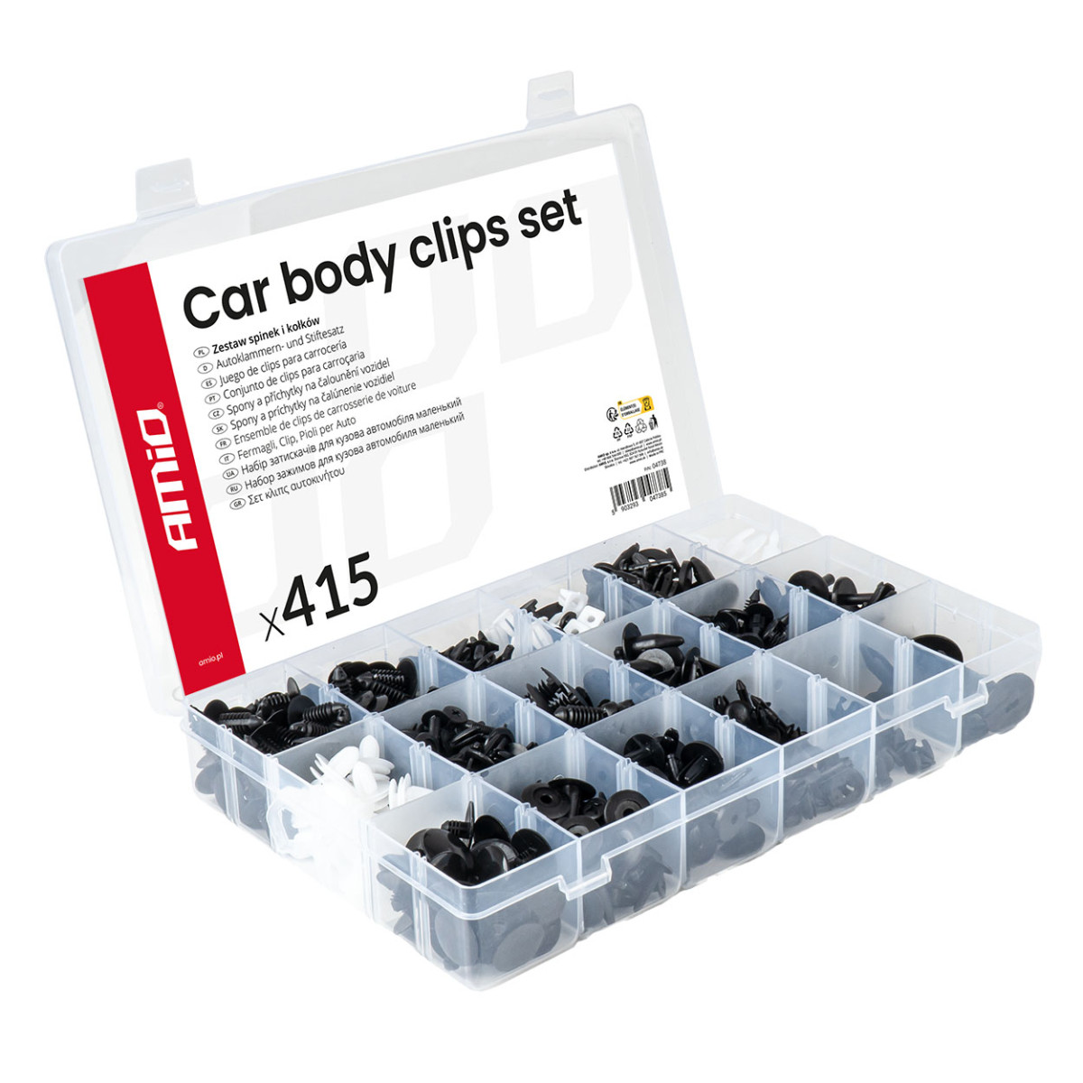 Autode kinnitustihvtide ja -klambrite komplekt, 415 tk. AMIO-04738