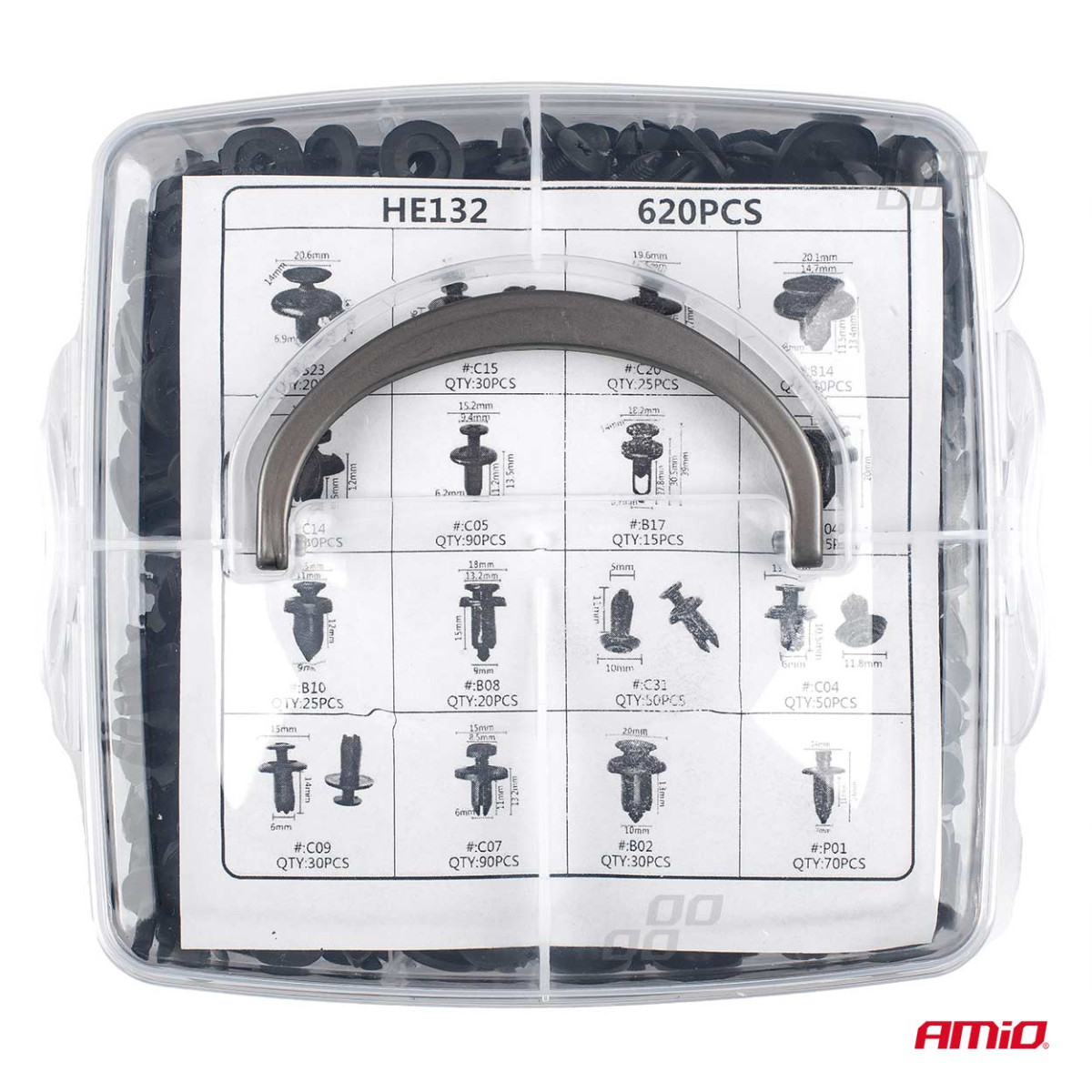 Autokere kinnitusklambrid, 620 tk, AMIO-02831 