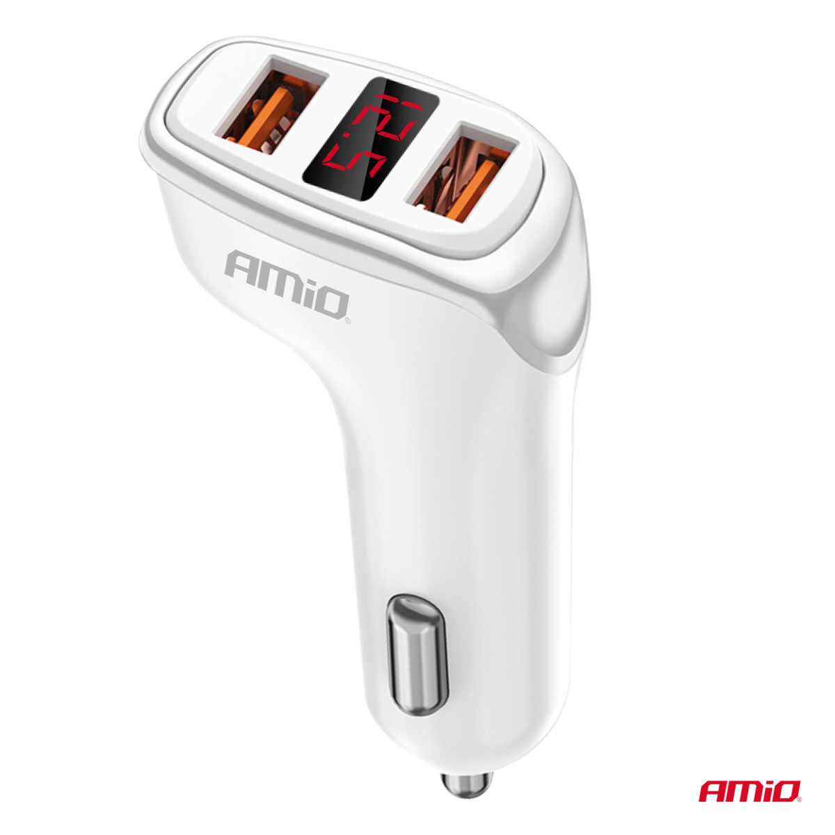 Autolaadija 2x USB-A + akulaadija 3.1A 12/24V AMiO-03887