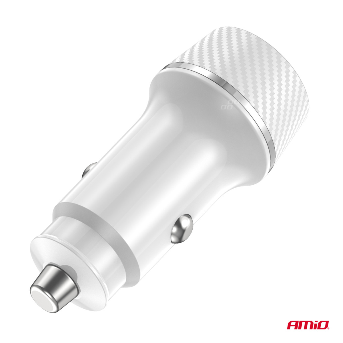 Autolaadija USB-A + USB-C 20W 12/24V AMiO-03878