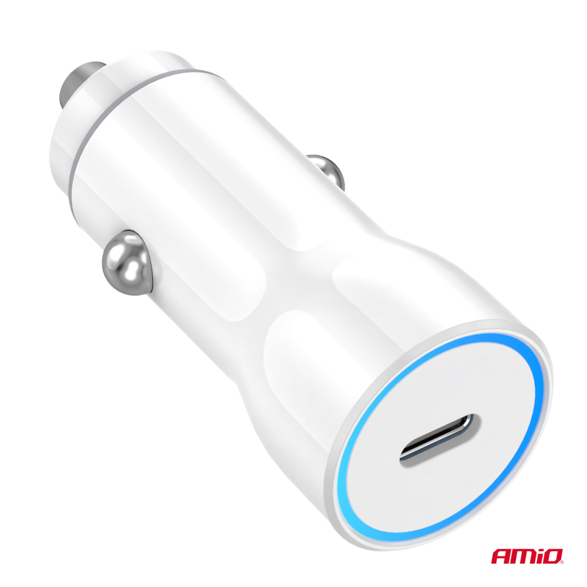 Autolaadija USB-C 20W 12/24V AMiO-03880