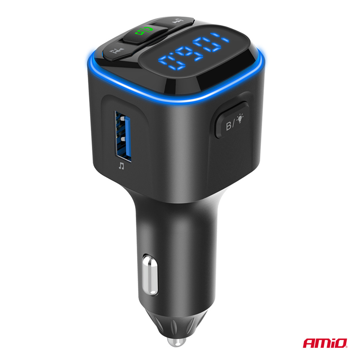 Auto FM-saatja, 1×USB-A 2×USB-C 12V 24V AMIO-04651