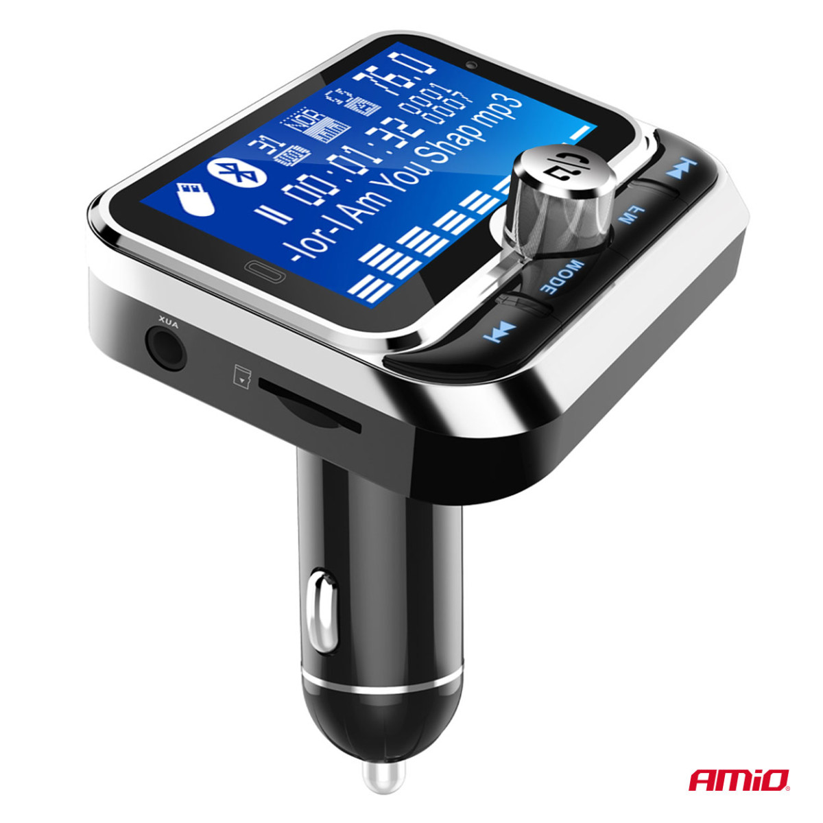 Auto FM-saatja puldiga, 2×USB-A 12V 24V AMIO-04657
